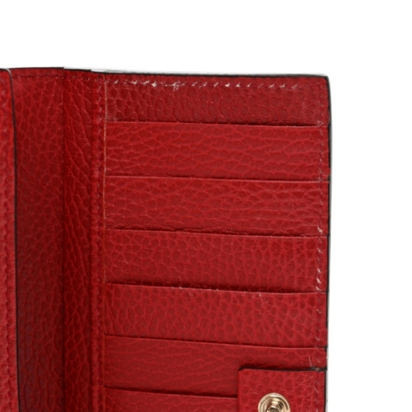 Gucci Pebbled Calfskin Interlocking G Continental Wallet Red - Picture 5 of 7